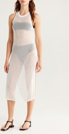 Nordstrom Sheer Open Knit Cover-Up Dress in White at Nordstrom Rack, Size X-Large
