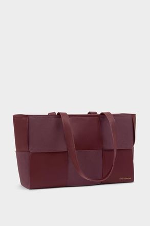 Katie Loxton Taya Hand Woven Suedette Tote Bag in Cherry at Nordstrom
