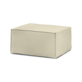 Talamo Italia Talamo Italia - Puff Barbara, Otomana De La Sala De Estar, 100% Made In Italy, Sill&oacute;n Relax En Tela Tapizada, 80x70h43cm, Beige, Con Embalaje Reforzad