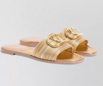 Valentino Garavani vlogo signature leather sandals flat design