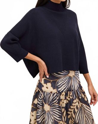Marie Oliver Claude Popover Top In Navy