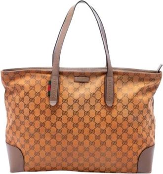 Gucci Pre-owned Vintage Tote Bag - Dames - Vintage Shopper - Oranje - ONE Size - Leer - Vintage