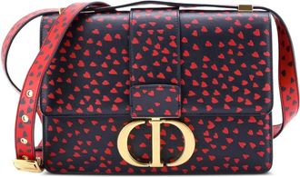 Dior 30 Montaigne Flap Bag Printed Leather shoulder bag - Blauw