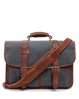 Korchmar Garfield Waxed Canvas Briefcase in Grey at Nordstrom