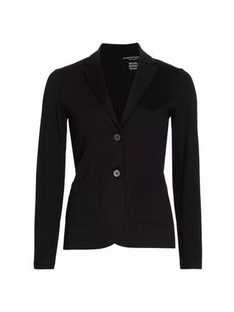 Majestic Filatures Soft Touch Two Button Blazer in Noir at Nordstrom, Size 1