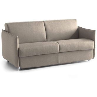 Dmora Divano Letto 2 Posti Follina, Sfoderabile, Contenitore Made in Italy, di Apertura a Ribalta, 160x95 cm Grigio Tortora