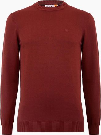 Timberland Mens Merrymeeting River Embossed Logo Crew Neck Long Sleeve Sweater - Red - Size: 42