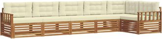 vidaXL Conjunto De Sof&aacute;s De Exterior 6 Uds. Natural Y Crema Vidaxl