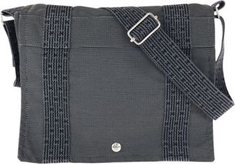 Herm&egrave;s Gray Polyamide Polyester Messenger Bag Shoulder Bag (Pre-Owned)