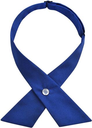 Alizeal Unisex Criss Cross Bow Tie Solid Color Adjustable Button Neck School Uniform Tie for Women/Men/Girls/Boys, Royal Blue