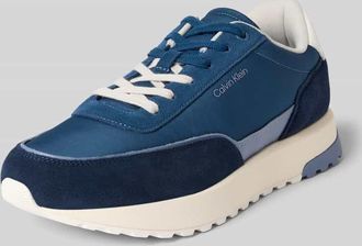 Calvin Klein Low Top Sneaker aus echtem Leder in Dunkelblau, Gr&ouml;&szlig;e 46