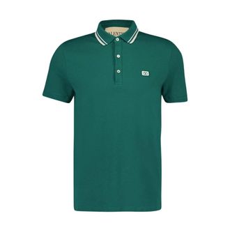 Valentino Garavani Tops, Heren, Groen, XL, Katoen, Piqu&eacute; polo shirt van katoen met VLogo-patch