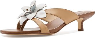 Michael Kors Jacie Kitten Sandals Womens Sandals Peanut : 7.5 M, Leather