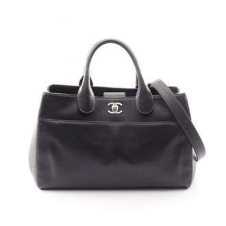 Chanel Black Grained Calfskin Handbag Tote Bag (Pre-Owned)