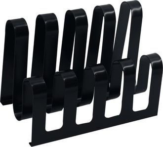 Vacchetti Vacchetti - Portarrevistas De Metal Negro Con 4 Compartimentos 31x19x22 Cm