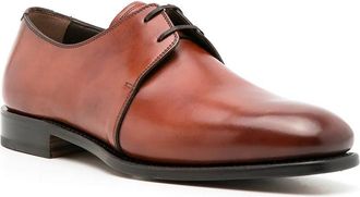 Ferragamo Leather Derby Shoe - Brown