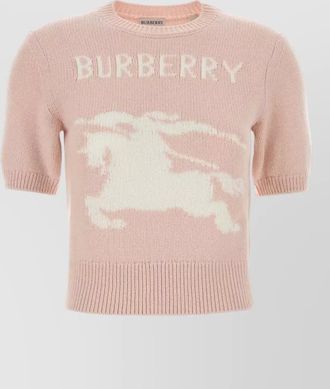 Burberry wool crew neck sweater short sleeves