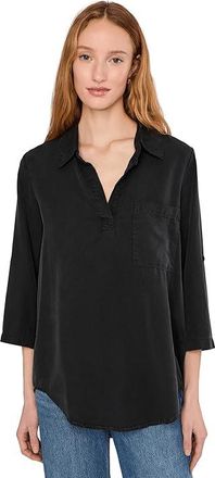 Mod-o-doc Roll Tab, Patch Pocket, Tunic Womens Clothing Black : LG (US 12-14), Tencel