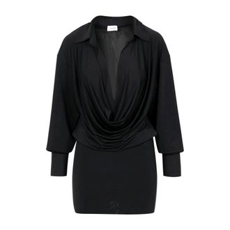 Andamane Dames, Jurken, Zwart, Maat: S Leer