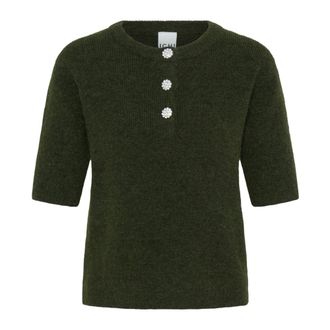 Ichi Jersey de cuello redondo - Knitwear - Mujer - Verde - S