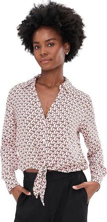 Sanctuary Lover Tie Shirt Womens Blouse Petal Grid : LG (US 10-12), Polyester