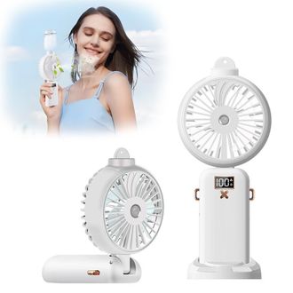 OEM Mini Ventilador, Ventilador Port&aacute;til Recargable Por Usb De 5000 Mah, 5 Velocidades Ajustables, Ventilador Con Funci&oacute;n De Nebulizaci&oacute;n, Ventilador Pequ