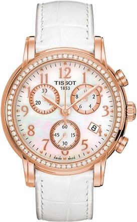 Tissot T-Gold Chronograph Quartz White Dial Ladies Watch T9062177611201