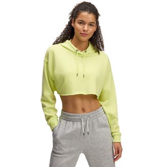 Under Armour Womens Under Armour Icon Terry Cropped Hoody in Geel