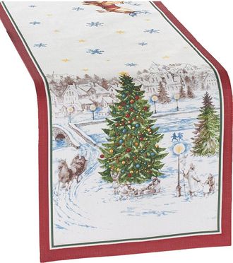 Elrene Santas Snowy Sleighride Table Runner
