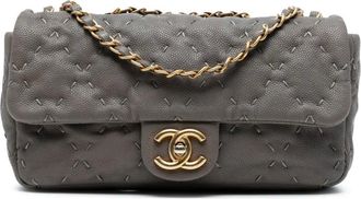 Chanel 2011 CC Caviar Wild Stitch Flap schoudertas - Grijs