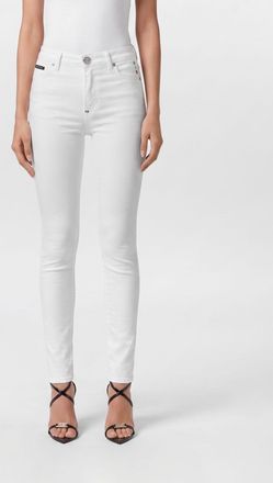 Philipp Plein Jeans skinny a vita alta in denim stretch a cinque tasche