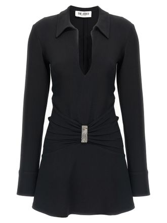 The Attico Black Marabou Short Womens Dress