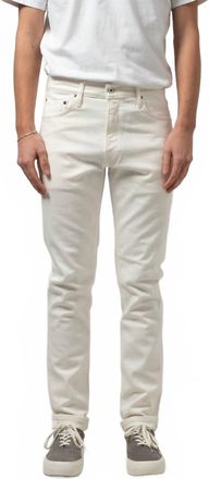 C.O.F. STUDIO M7 Tapered Jeans In Ecru Stone Wash