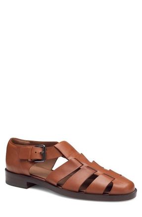 Johnston & Murphy Baldwin Fisherman Sandal in Cognac Sheepskin at Nordstrom, Size 13