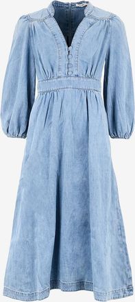 Zimmermann Ausgewaschenes Midikleid aus Denim Lucky Skylark