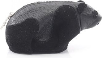 Loewe Black Leather Suede Coin Purse/Coin Case (Pre-Owned)
