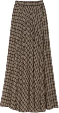 Aniye By Maxi rok in ruit - Dames - Maxi Rokken - Bruin - S - Katoen - Rokken