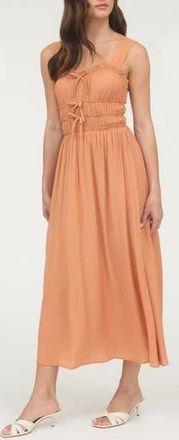 Blu Pepper Bow Embellished Fit & Flare Midi Dress in Pumpkin at Nordstrom Rack, Size Medium