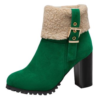 Generic Boots for Women Uk Ankle Warm Boots Soft and Comfortable Can Adapt To The Cold and Harsh Environment Womens Lace Up Boots (Green, 6.5)