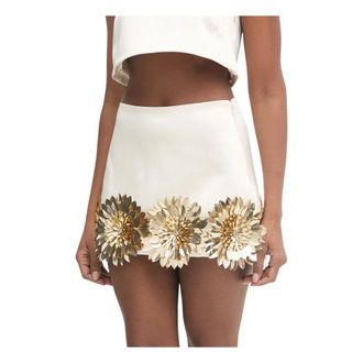Retrof&ecirc;te Rokken, Dames, Beige, L, Polyester, Gitte Versierde Rok