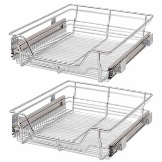 vidaXL Vidaxl - Bandejas De Alambre Extra&iacute;bles 2 Unidades Plateado 500 Mm