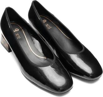 Ara Gypsum Block Heel Pump in Black W/Nature at Nordstrom, Size 10.5