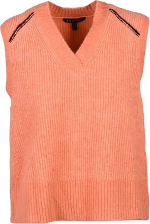 A|X Armani Exchange Sleeveless Knit Vest With V-Neckline And Ribbed Texture