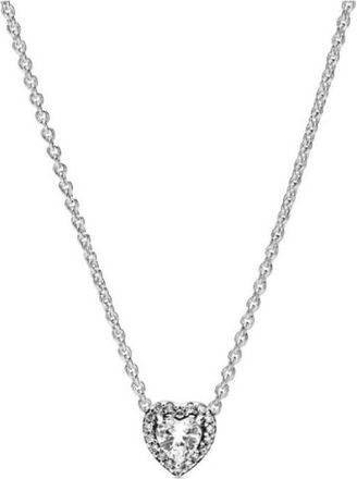 Pandora Heart Sterling Silver Collier With Clear Cubic Zirconia