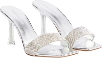 Magda Butrym Silver Embellished Heeled Mules Size 37.5