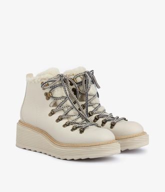 Pedro Garcia Fur white leather boot | Saffi | Fall winter 25 | PEDRO GARCIA