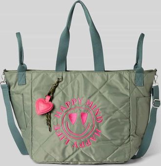 Miss Goodlife Shopper mit Stitching Modell Love in Khaki, Gr&ouml;&szlig;e 1