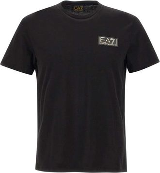Emporio Armani Katoenen T-shirt met 3D-logo - Heren - T-shirts - Zwart - XL - Katoen - Tops