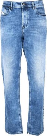 Diesel Black Cotton Elastane Mens Tapered Leg Jeans