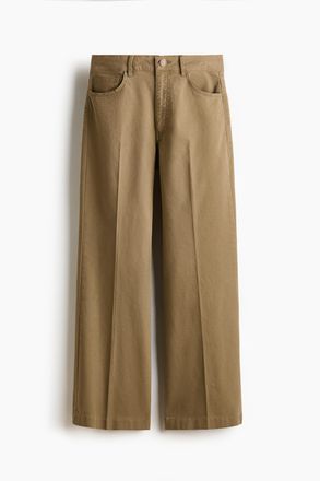 H&M Bootcut-Hose aus Baumwollcanvas - Khakigr&uuml;n